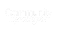 the community spotlight logo on a black background